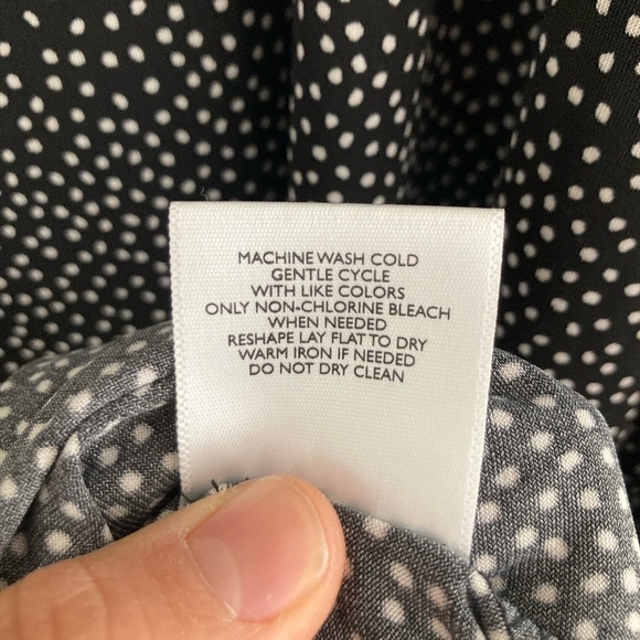 Modcloth Polka Dot Black and White Long Sleeve Dress Ditsy Stretch Pullover 4X - Picture 11 of 11